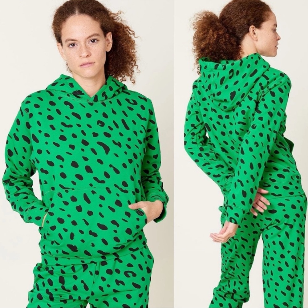 Clare V. Green Cheetah Spotted Hoodie - Picture 3 of 14